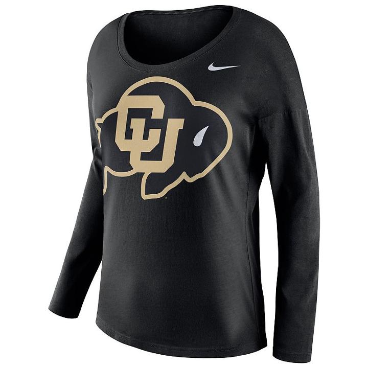 Nike, Women's Colorado Buffaloes Tailgate Long-sleeve Top, Size: Xl, Black