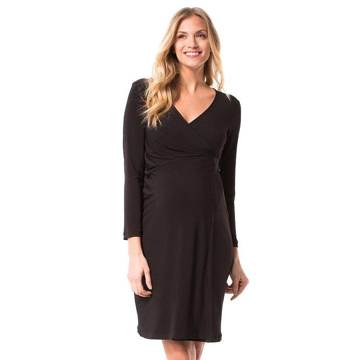 Maternity Pip & Vine By Rosie Pope Wrap Dress, Women's, Size: Xl-mat, Black
