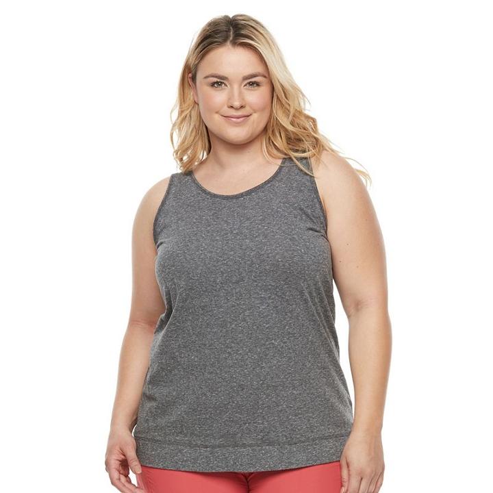 Plus Size Columbia Marbledale Keyhole Tank, Women's, Size: 3xl, Grey (charcoal)