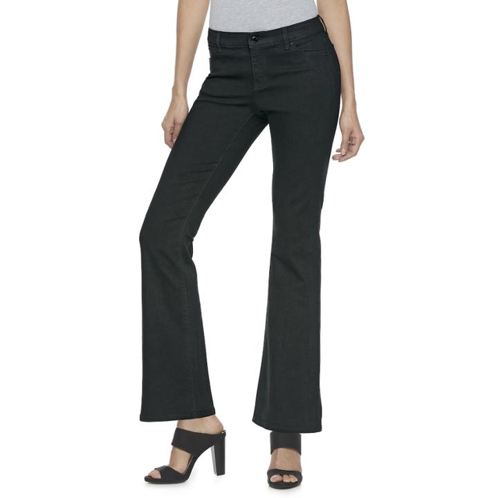 Women's Jennifer Lopez Bootcut Jeans, Size: 4 Short, Black
