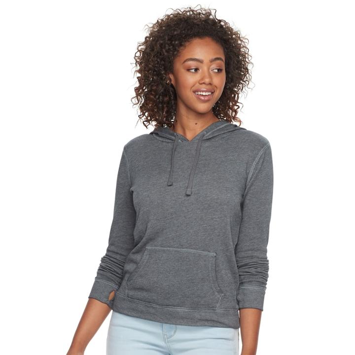 Juniors' So&reg; Pullover French Terry Hoodie, Teens, Size: Large, Dark Grey