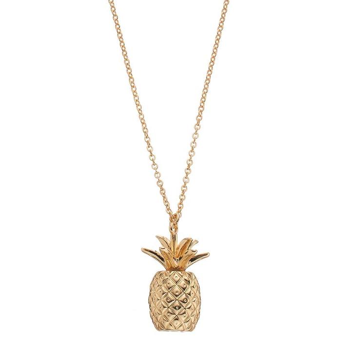 Long Pineapple Pendant Necklace, Women's, Yellow