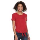 Juniors' So&reg; Tie Front Tee, Teens, Size: Xl, Med Red