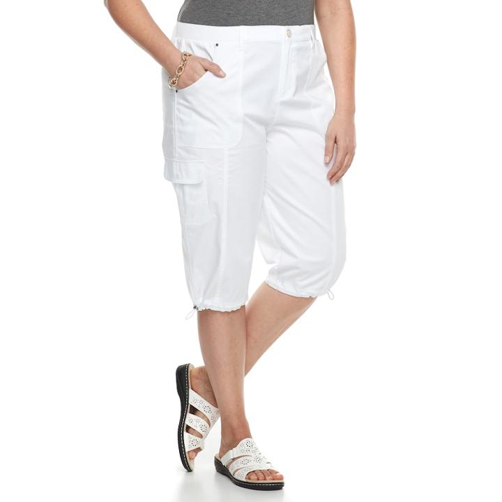 Plus Size Croft & Barrow&reg; Utility Skimmer Capris, Women's, Size: 18 W, White