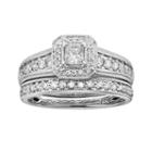 14k White Gold 1-ct. T.w. Igl Certified Princess-cut Diamond Frame Ring Set, Women's, Size: 7