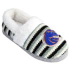 Women's Boise State Broncos Striped Sweater Slipers, Size: Small, White