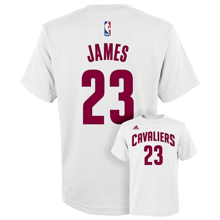 Boys 8-20 Adidas Cleveland Cavaliers Lebron James Player Tee, Boy's, Size: Xl(18/20), White