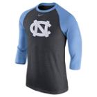 Men's Nike North Carolina Tar Heels Tri-blend Raglan Tee, Size: Large, Grey