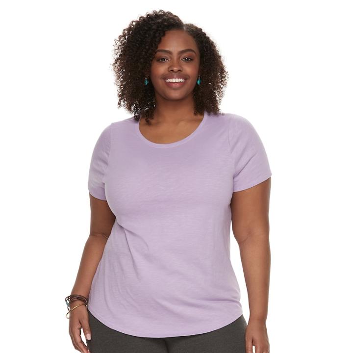 Plus Size Sonoma Goods For Life&trade; Essential Crewneck Tee, Women's, Size: 0x, Lt Purple