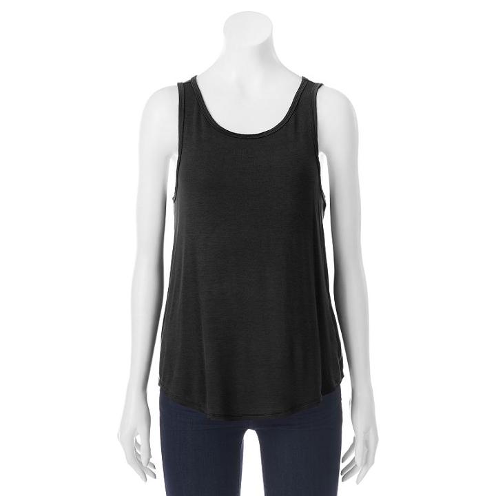 Juniors' Mudd&reg; Swing Muscle Tank, Teens, Size: Xl, Black