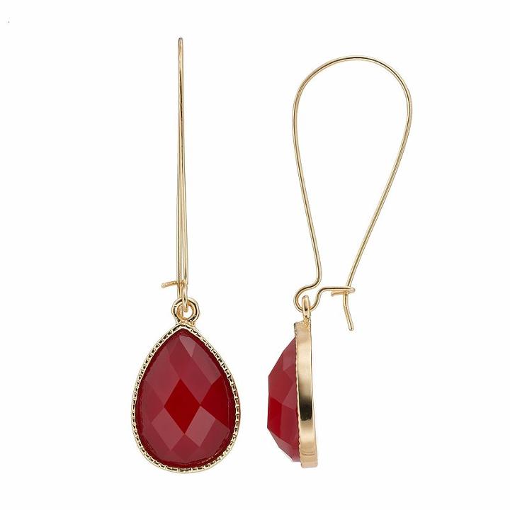 Nickel Free Red Teardrop Earrings, Women's