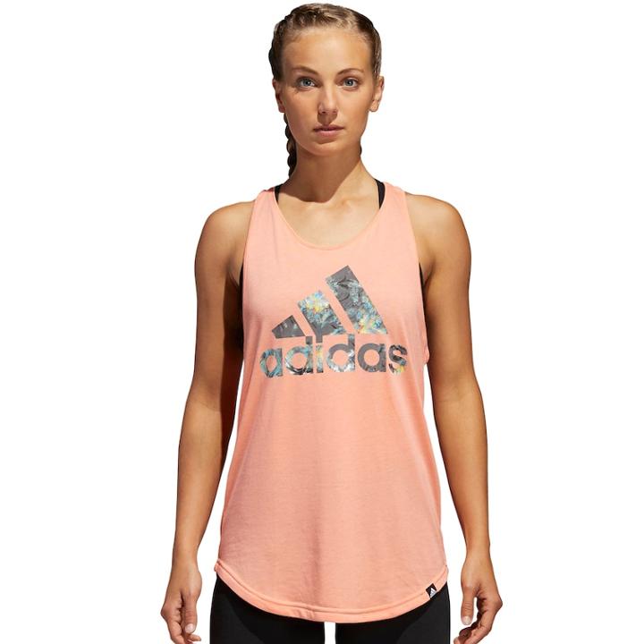 Women's Adidas Festival Flora Essential Racerback Tank, Size: Large, Lt Orange
