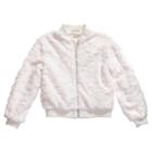 Girls 7-16 Maddie Fuzzy Bomber Jacket, Size: Medium, White
