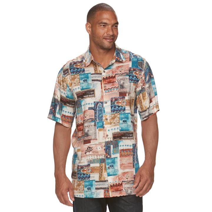 Big & Tall Batik Bay Classic-fit Tropical Button-down Shirt, Men's, Size: Xl Tall, Dark Green