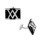 Stella Grace V19.69 Italia Men's Sterling Silver Onyx Cuff Links, Black