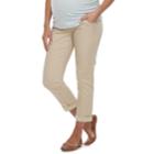 Maternity A:glow Full Belly Panel Twill Skinny Capris, Women's, Size: 8-mat, Light Grey