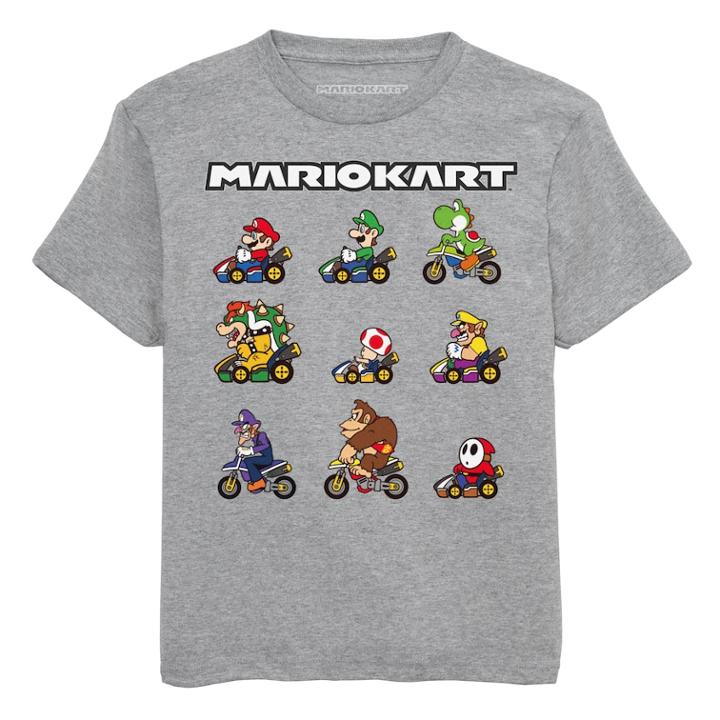 Boys 8-20 Super Mario Bros. Team Lineup Tee, Size: Large, Grey