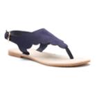 Lc Lauren Conrad Women's Scalloped Microsuede Slingback Thong Sandals, Size: Small, Blue