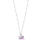 Lc Lauren Conrad Cubic Zirconia Dinosaur Charm Necklace, Women's, Purple