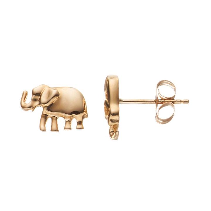 Itsy Bitsy 10k Gold Elephant Stud Earrings, Women's