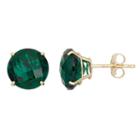 Lab-created Emerald 10k Gold Stud Earrings, Women's, Green