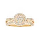 10k Gold 3/8 Carat T.w. Diamond Cluster Halo Engagement Ring, Women's, Size: 5.50, White