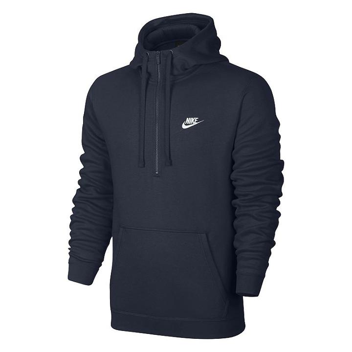 Men's Nike Club Half-zip Fleece Hoodie, Size: Xxl, Light Blue