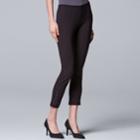 Women's Simply Vera Vera Wang Button Accent Pull-on Skinny Pants, Size: Xl, Black