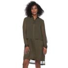 Women's Apt. 9&reg; Layered Shirtdress, Size: Xs, Green