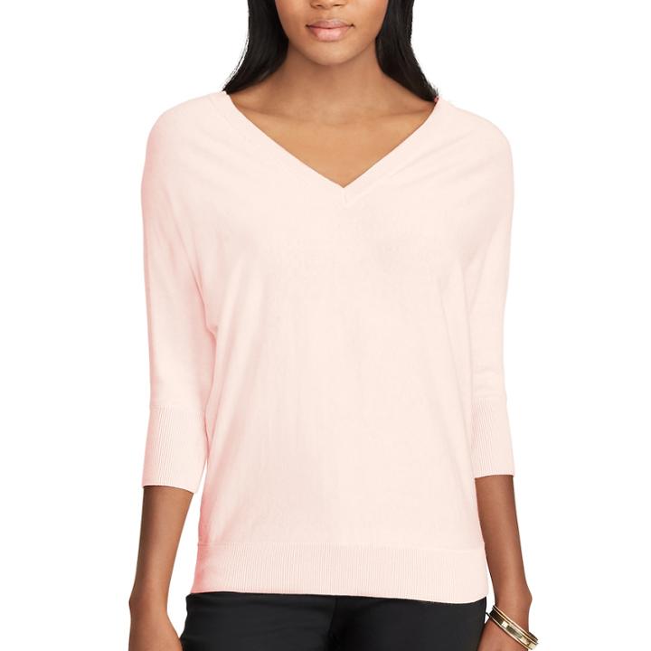Women's Chaps V-neck Sweater, Size: Xs, Pink