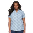 Plus Size Croft & Barrow&reg; Button Front Camp Shirt, Women's, Size: 2xl, Med Blue