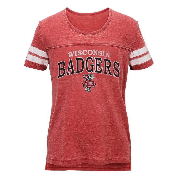 Juniors' Wisconsin Badgers Throwback Tee, Women's, Size: Large, Red