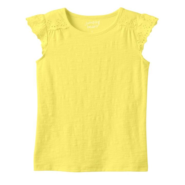 Girls 4-10 Jumping Beans&reg; Eyelet Flutter Tee, Girl's, Size: 8, Gold