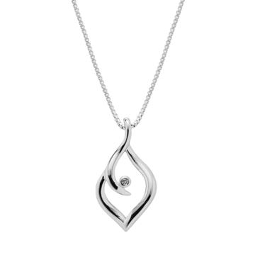 Boston Bay Diamonds Sterling Silver Diamond Accent Marquise Pendant, Women's, Size: 18, White