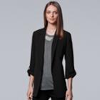 Women's Simply Vera Vera Wang 10th Anniversary Solid Blazer, Size: Xl, Black