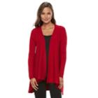 Women's Dana Buchman Open-front Ribbed Cardigan, Size: Xl, Dark Pink