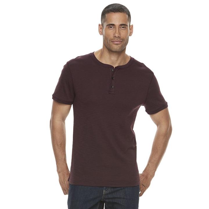 Men's Apt. 9&reg; Modern-fit Slubbed Henley, Size: Xxl, Purple