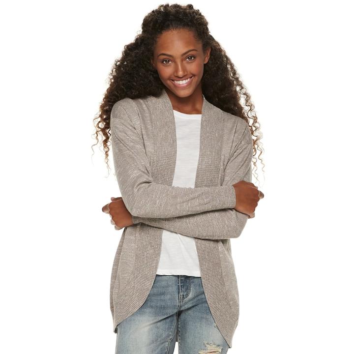 Juniors' Rewind Slubbed Cocoon Cardigan, Teens, Size: Xl, Med Brown