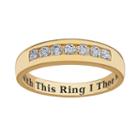 Sweet Sentiments 18k Gold Over Sterling Silver Cubic Zirconia Wedding Ring, Women's, Size: 9, Yellow