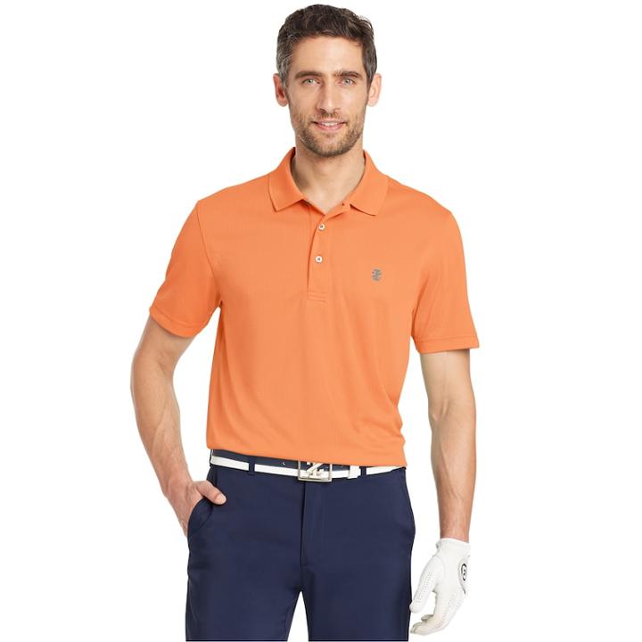 Men's Izod Classic-fit Grid Performance Golf Polo, Size: Medium, Drk Orange