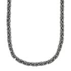 Stainless Steel Byzantine Necklace - Men, Size: 18, Grey
