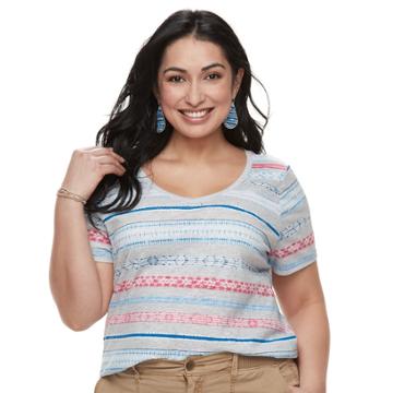 Plus Size Sonoma Goods For Life&trade; Essential V-neck Tee, Women's, Size: 2xl, Natural