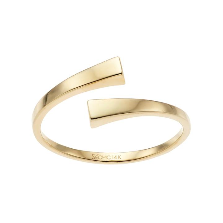 Sechic 14k Gold Bypass Ring, Women's, Size: 7, Yellow