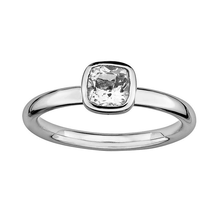 Stacks And Stones Sterling Silver Topaz Stack Ring, Women's, Size: 9
