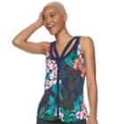 Juniors' Candie's&reg; Cutout Button Front Tank, Teens, Size: Medium, Light Blue