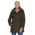 Women's Weathercast Hooded Quilted Walker Jacket, Size: Small, Green