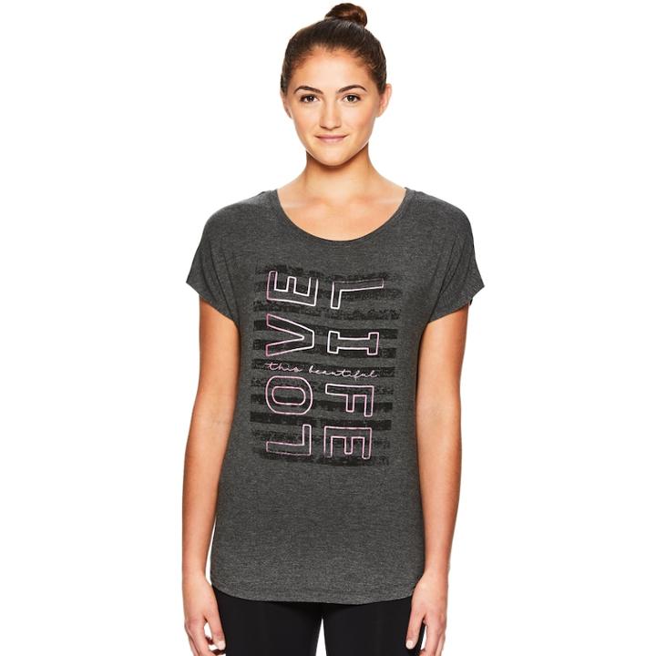 Women's Gaiam Intention Graphic-print Yoga Tee, Size: Large, White