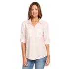 Women's Gloria Vanderbilt Lenora Roll-tab Shirt, Size: Small, Med Pink