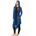 Women's Cuddl Duds Softwear Hooded Wrap Cardigan, Size: Small, Turquoise/blue (turq/aqua)