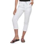 Juniors' So&reg; Utility Cropped Pants, Teens, Size: Small, White